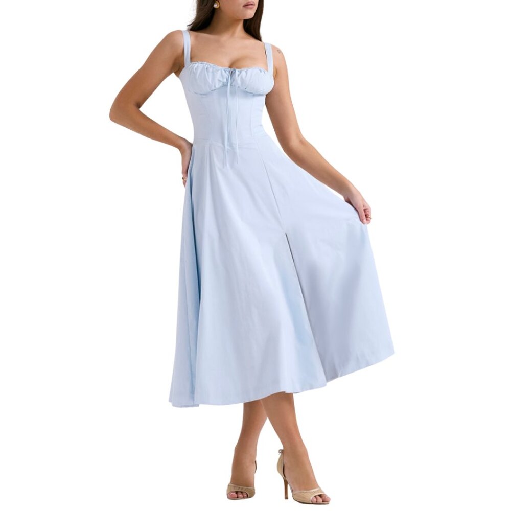 House of CB "Carmen" Baby Blue Dress (M / Plus Cup)